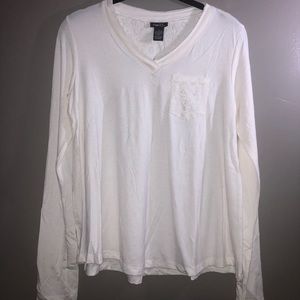 Rue21 White Long Sleeve with Lace